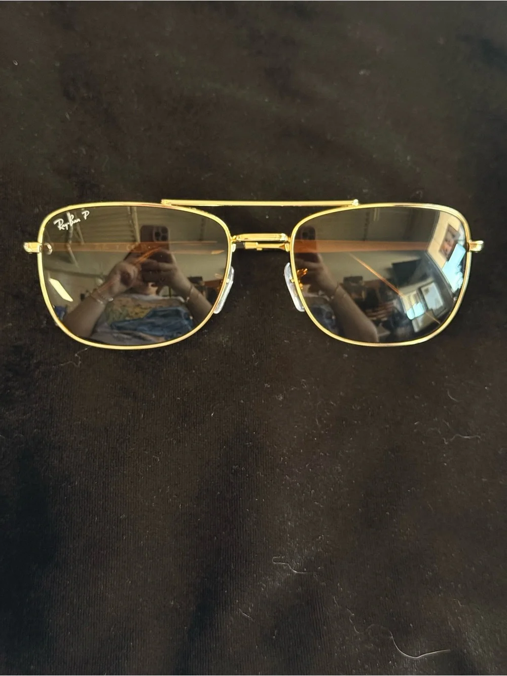Ray Ban Shiny Arista Gold POLARIZED  Brown Lens Sunglass RB 3755 001/57